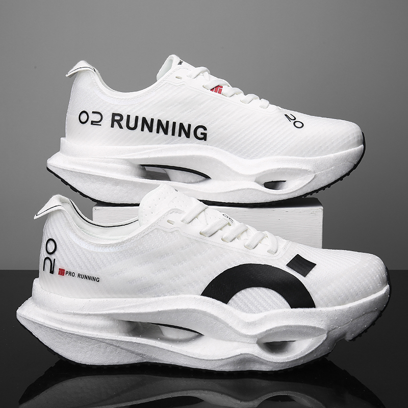 Breathable Mesh Athletic Shoes - マラソン用メンズスポーツランニングシューズ。カーボンボード、エアクッション、通気性、軽量設計。女性にも快適に履ける、滑りにくいアスレチックスニーカー。