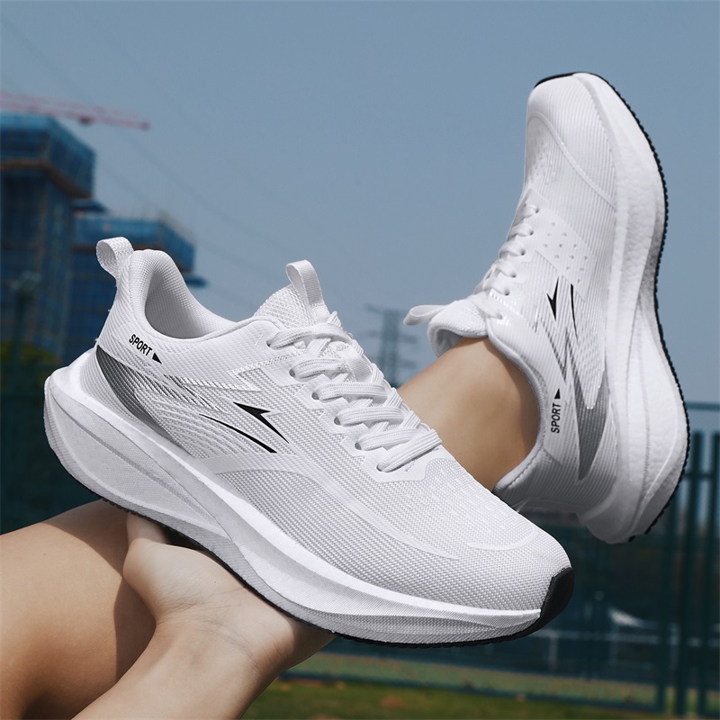 Breathable Mesh Athletic Shoes - マラソン用メンズランニングシューズ、カーボンボード入りスポーツシューズ、スニーカー、メンズ用、ウォーキングに最適、快適で軽量、レディース用アスレチックスニーカー。